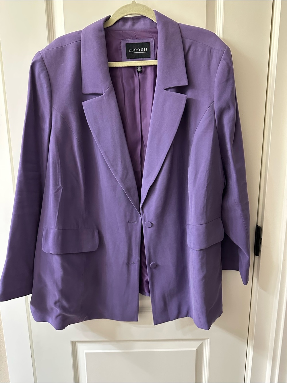 Eloquii Lavender Purple Single-Button Blazer